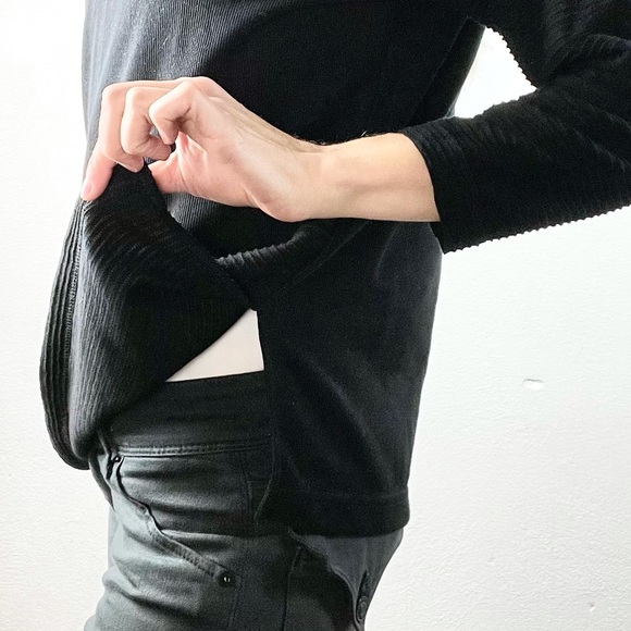 CASUAL AGENDA | VINTAGE 90s 🖤 Ribbed Thin 3/4 Sleeves Sweater Top - Picture 6 of 11